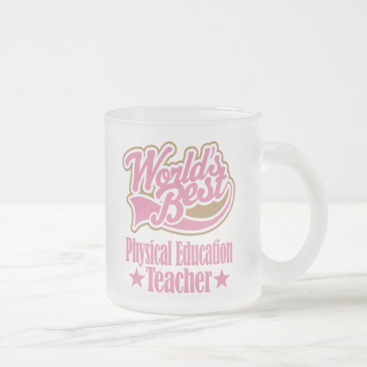体育の先生のギフト(世界のベスト) フロストグラスマグカップ (右)