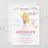 体育の誕生パーティー,一角獣(ユニコーン)の金(ぼん)色(どう)の女の子 招待状 (正面)