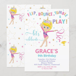 体育の誕生日パーティー，ショート·ブロンド·ヘア·ガール 招待状