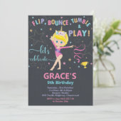 体育の誕生日パーティー，ショート·ブロンド·ヘア·ガール 招待状 (スタンド正面)