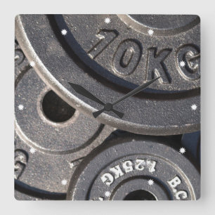 体育の重量 スクエア壁時計