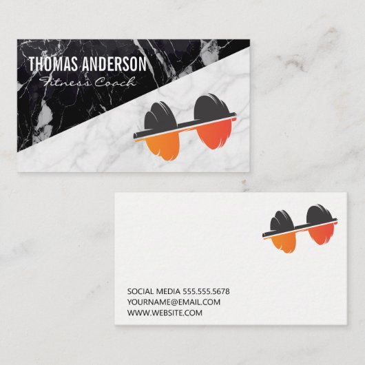 体育の重量 | フィットネスヘルス 名刺 (正面/裏面)