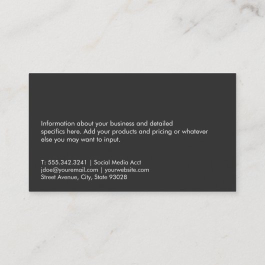 体育の重量 | 運動選手が曲がる 名刺 (裏面)