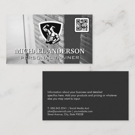 体育の重量 | 運動選手が曲がる 名刺 (正面/裏面)