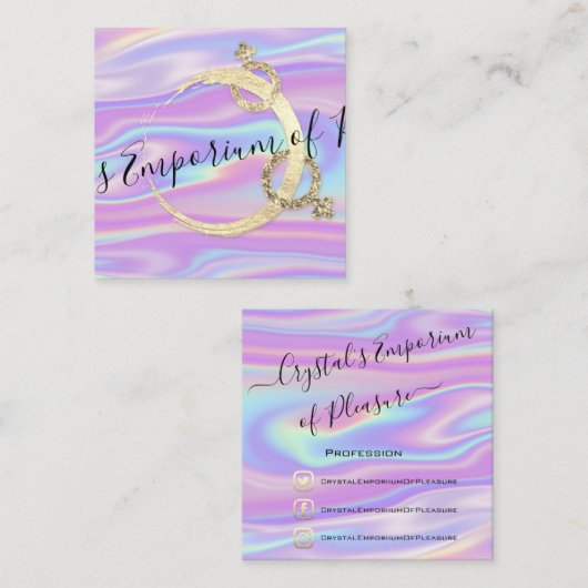 体育ホログラフソーシャルジェンダーロゴ スクエア名刺 (正面/裏面)