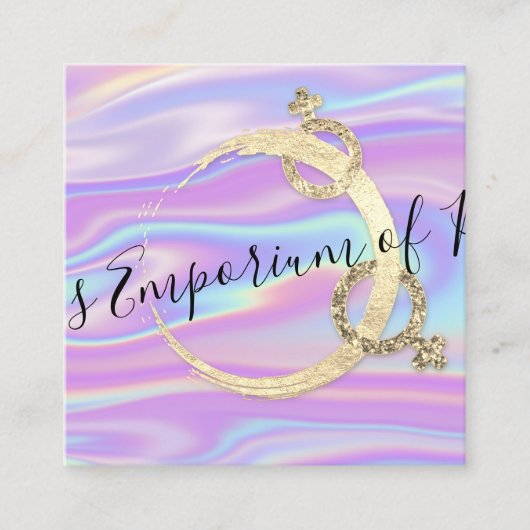 体育ホログラフソーシャルジェンダーロゴ スクエア名刺 (正面)