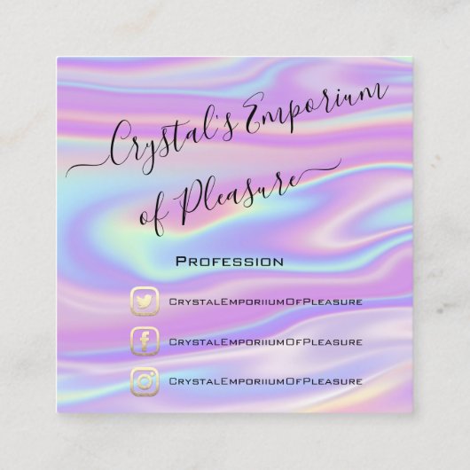 体育ホログラフソーシャルジェンダーロゴ スクエア名刺 (裏面)