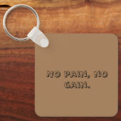 体育モチベーションカスタム文字及びライトブラウン キーホルダー (正面)