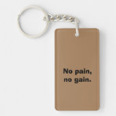 体育モチベーションカスタム文字及びライトブラウン キーホルダー (正面)