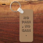 体育モチベーションカスタム文字及びライトブラウン キーホルダー (正面)