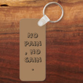 体育モチベーションカスタム文字及びライトブラウン キーホルダー (裏面)