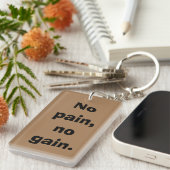 体育モチベーションカスタム文字及びライトブラウン キーホルダー (正面右)