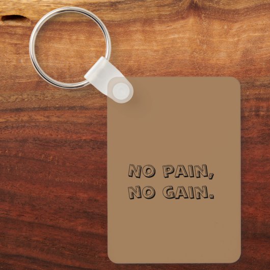 体育モチベーションカスタム文字及びライトブラウン キーホルダー (正面)