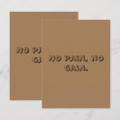 体育モチベーションカスタム文字及びライトブラウン サンキューカード (正面/裏面)