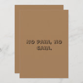 体育モチベーションカスタム文字及びライトブラウン ノートカード (正面/裏面)