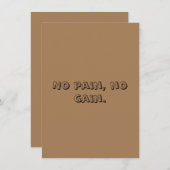 体育モチベーションカスタム文字及びライトブラウン ノートカード (正面/裏面)