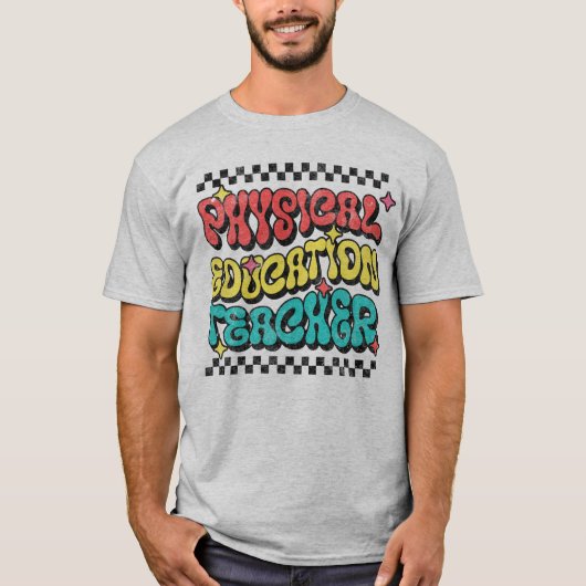 体育動揺して体育館先生 Tシャツ (正面)