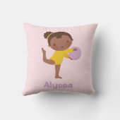 体育専門家の女の子および球の体操部屋の装飾の枕 クッション (裏面)