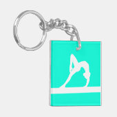体育専門家のKeychain w/Nameのターコイズ キーホルダー (正面左)