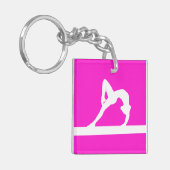体育専門家のKeychain w/Nameのピンク キーホルダー (正面左)
