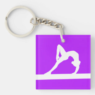体育専門家のKeychain w/Nameの紫色 キーホルダー