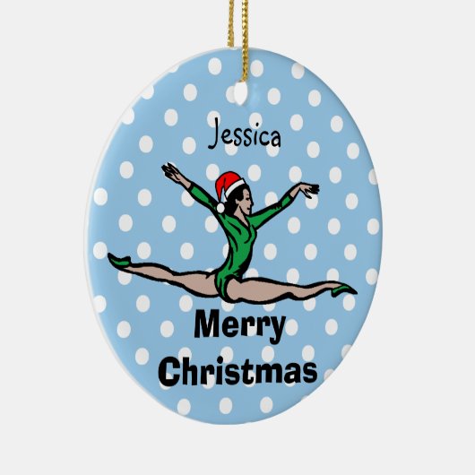 体育専門家は跳躍のサンタのオーナメントを個人化します セラミックオーナメント (右)