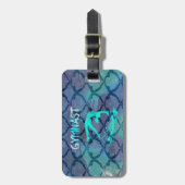 体育専門家種族パターン青 ラゲッジタグ (正面縦)