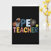 体育教師 サッカー バスケットボール 体育 愛 カード (黄色い花)