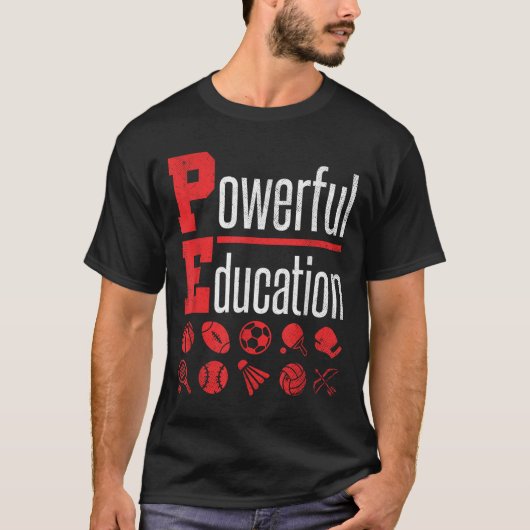 体育教師 体育館 体育 学校 モチベーション Tシャツ (正面)