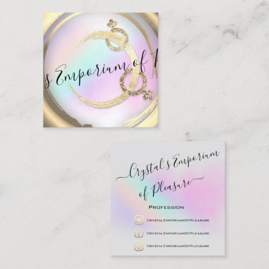 体育親密なスクールピンク金ゴールド スクエア名刺 (正面/裏面)