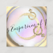 体育親密なスクールピンク金ゴールド スクエア名刺 (正面)