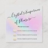 体育親密なスクールピンク金ゴールド スクエア名刺 (裏面)