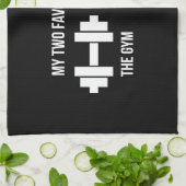 体育館およびベッド-おもしろいな漫画のピクトグラム-ノベルティ キッチンタオル (折り畳み)