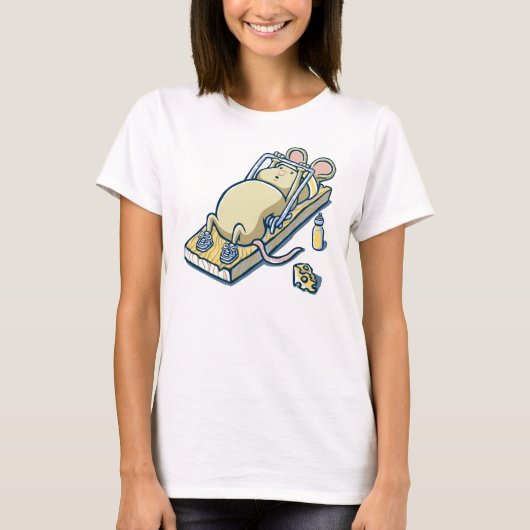 体育館のおもしろTシャツのデザインのマウス Tシャツ (正面)