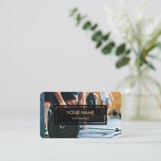 体育館のトレーナー(上にあられるエレガントな写真) 名刺 (スタンド正面)