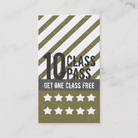 体育館の名刺10のクラスのパスカード ロイヤリティカード (正面)