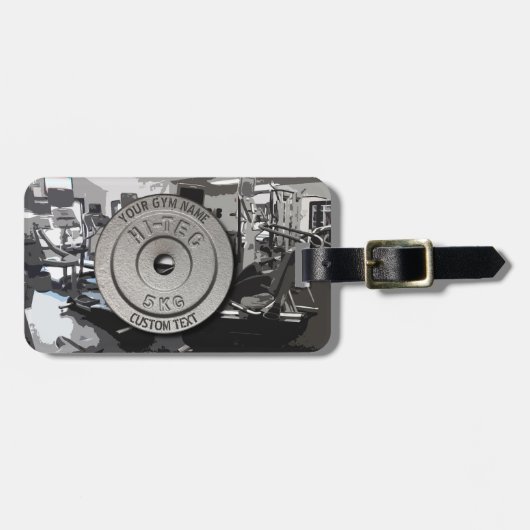 体育館の所有者またはユーザーのフィットネスのおもしろいな灰色の版 ラゲッジタグ (正面横)