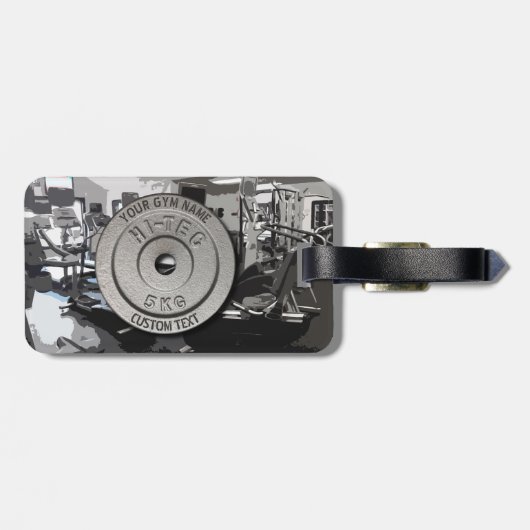 体育館の所有者またはユーザーのフィットネスのおもしろいな灰色の版 ラゲッジタグ (裏面横)