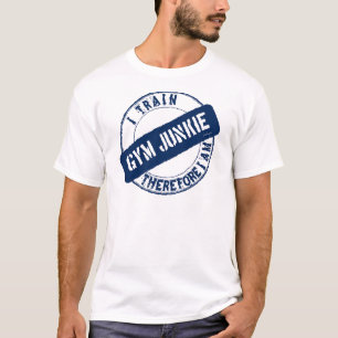 体育館の麻薬常習者。 従って私は私をあります訓練します。 青い Tシャツ