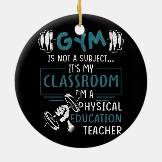 体育館は教室体育科ではない セラミックオーナメント (裏面)