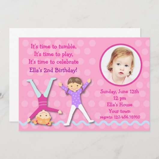 体育館体育館フォトバースデーパーティ招待状 招待状 (正面/裏面)