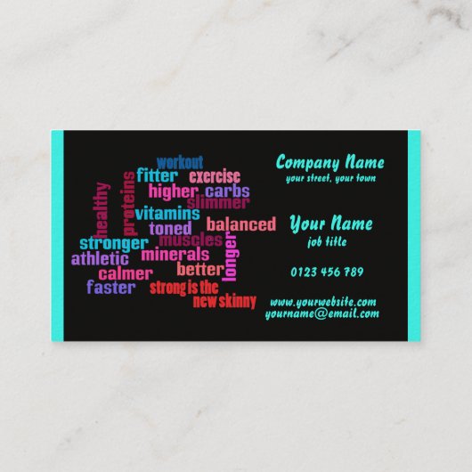 体育館、スポーツクラブまたはトレーナーの名刺2 名刺 (裏面)