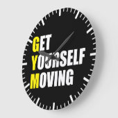 体育館-動いているあなた自身を得て下さい-やる気を起こさせるなトレーニング ラージ壁時計 (傾斜)
