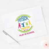 体育…クール学校で遊も スクエアシール (封筒)