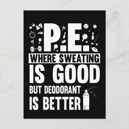 体育PE先生ジョーク ポストカード (正面)