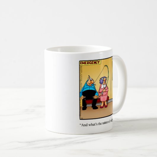 体調を整える「魚釣り」 コーヒーマグカップ (正面右)