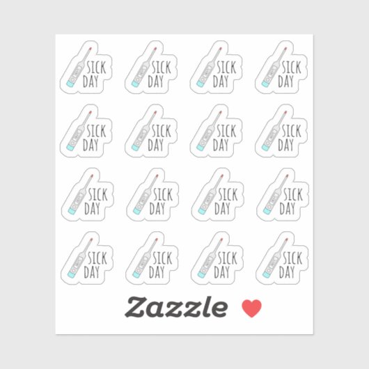 体調不良日リマインダー ミニ温度計 ブジョープランナー シール (シート)