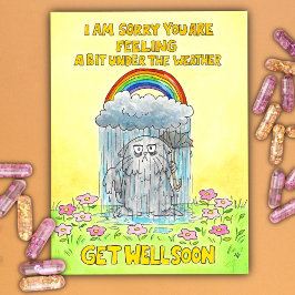 体調不良 - 早く回復してね ポストカード