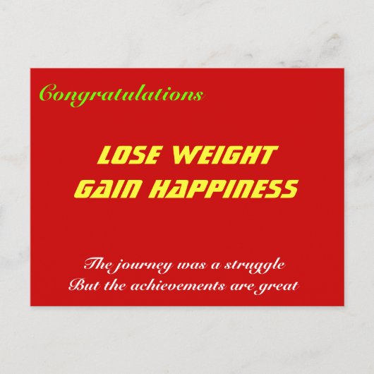 体重が増える幸せをなくす ポストカード (正面)