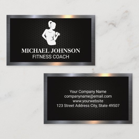 体重のある人 |金属縁ど製名刺 名刺 (正面/裏面)